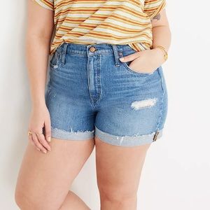 Madewell High Rise Denim Medium Blue Jordie Wash Jean Shorts Size 32